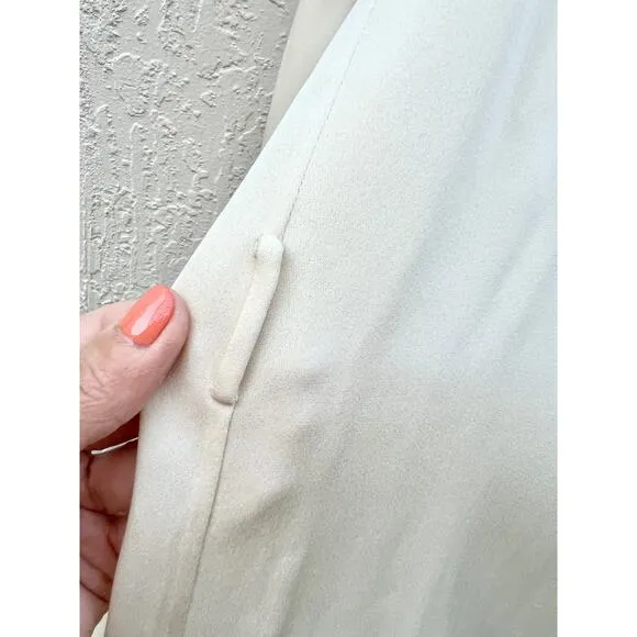 Vionnet Paris Colorblock Silk Tunic Mini Shift Dress Cream/Black FR 40 / US 8