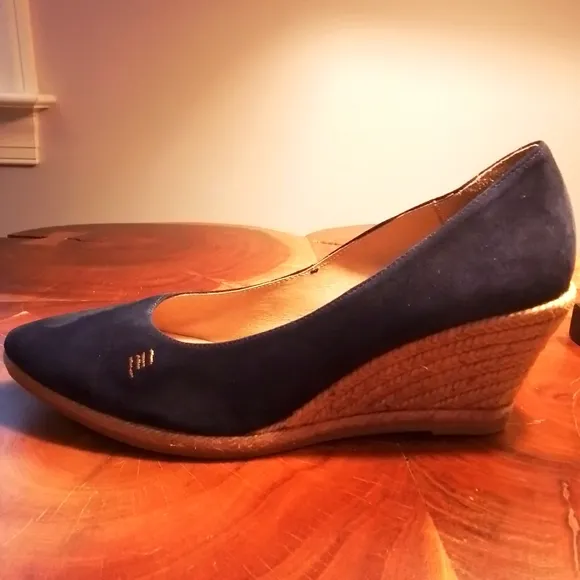 Viscata Limited Edition Blue Suede Espadrille Medium Wedge Shoes - 41/10 US