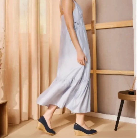 Viscata Limited Edition Blue Suede Espadrille Medium Wedge Shoes - 41/10 US