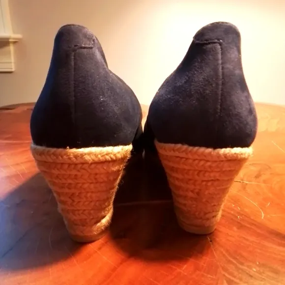Viscata Limited Edition Blue Suede Espadrille Medium Wedge Shoes - 41/10 US