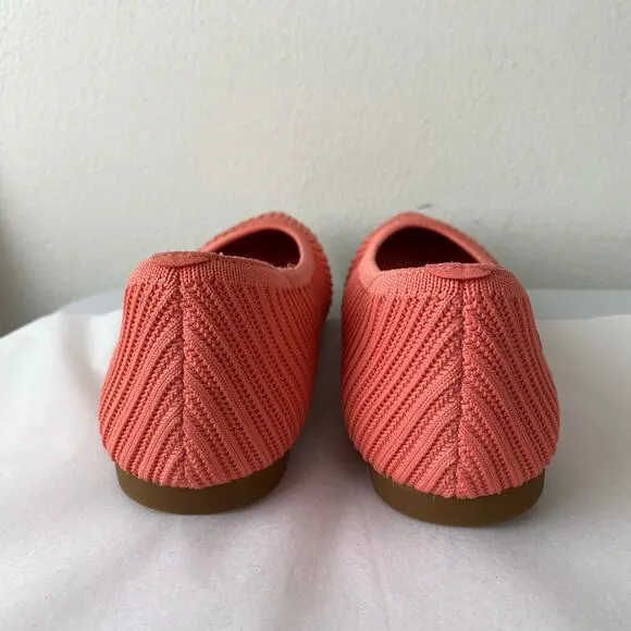 Vivaia Aria Flats Size 37.5 Salmon Point Toe Ballet Comfort Business Casual