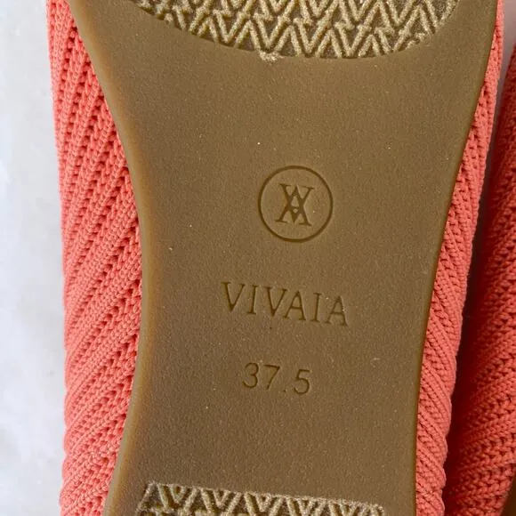 Vivaia Aria Flats Size 37.5 Salmon Point Toe Ballet Comfort Business Casual