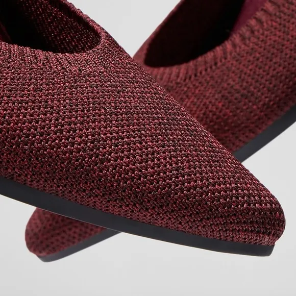 VIVAIA Pointed-Toe Ballet Flats (Aria 2.0) in Garnet Red EU 36 / US 5.5-6