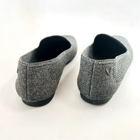 VIVAIA Square-Toe Knit Comfort Loafers Size 38.5 is 7.5 Heather Gray Slip-on