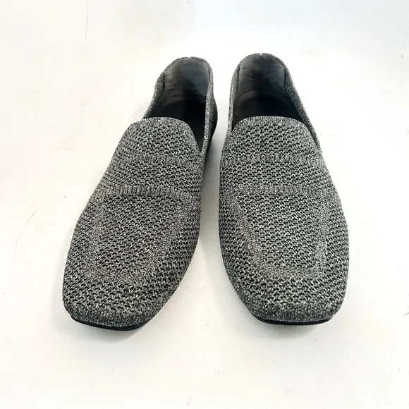 VIVAIA Square-Toe Knit Comfort Loafers Size 38.5 is 7.5 Heather Gray Slip-on