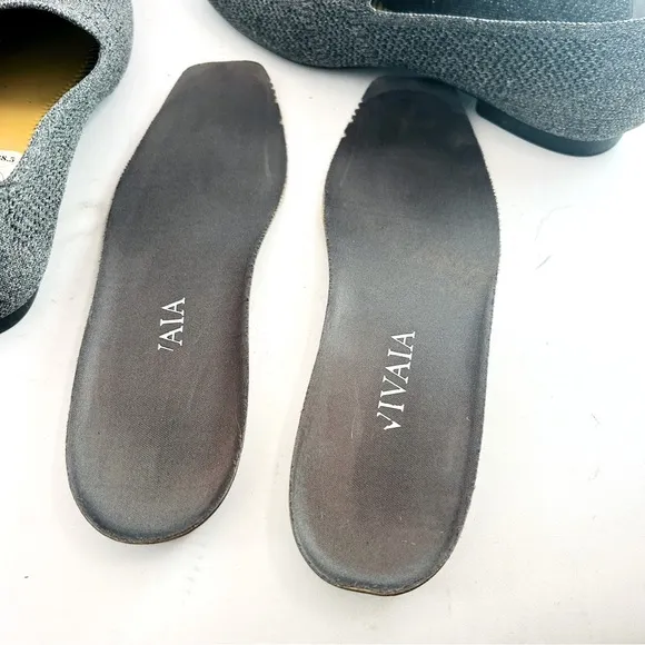 VIVAIA Square-Toe Knit Comfort Loafers Size 38.5 is 7.5 Heather Gray Slip-on