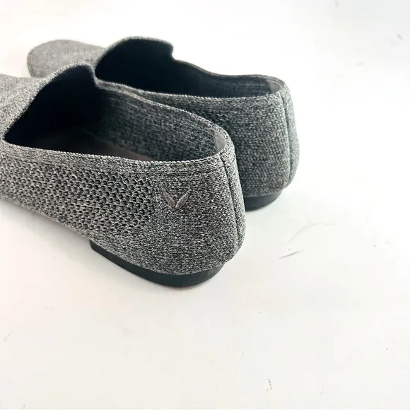 VIVAIA Square-Toe Knit Comfort Loafers Size 38.5 is 7.5 Heather Gray Slip-on