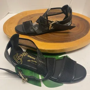 Vivienne Westwood Fishnet Mesh Wrap Sandals
