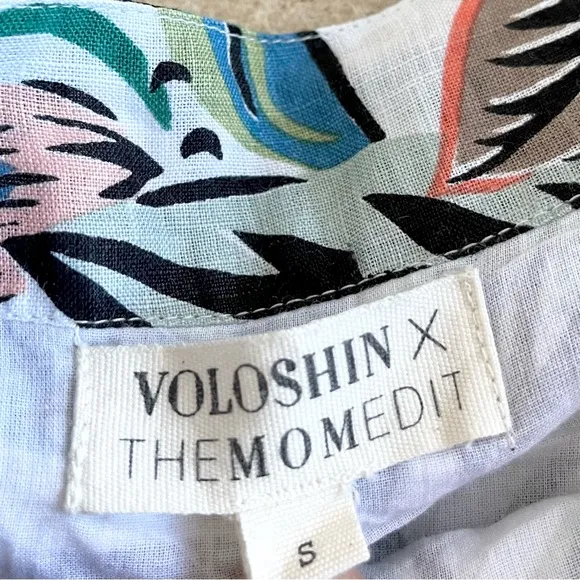 Voloshin X The Mom Edit linen floral Gigi Wrap Skirt
