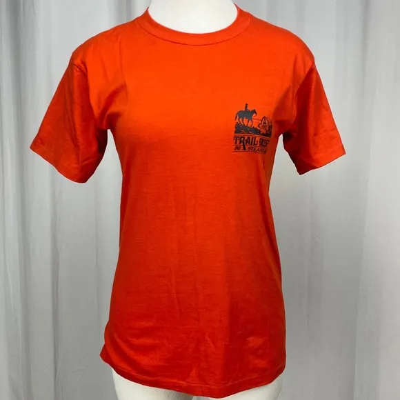 VTG 80s SNEAKERS Tag Single Stitch Trail Dust T-Shirt (L)‎ Western Cowboy USA