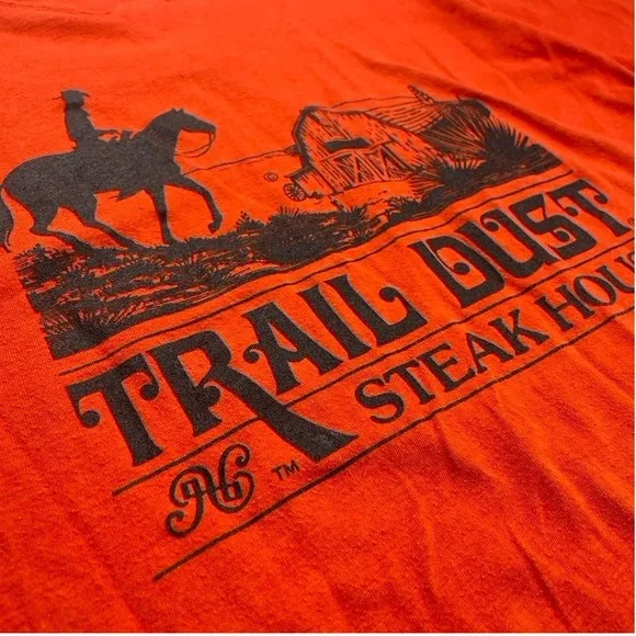 VTG 80s SNEAKERS Tag Single Stitch Trail Dust T-Shirt (L)‎ Western Cowboy USA