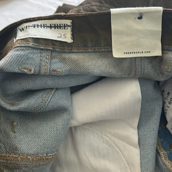 We The Free 25 Jeans Good Luck Coated High Waist Ankle Barrel in New Moon brown