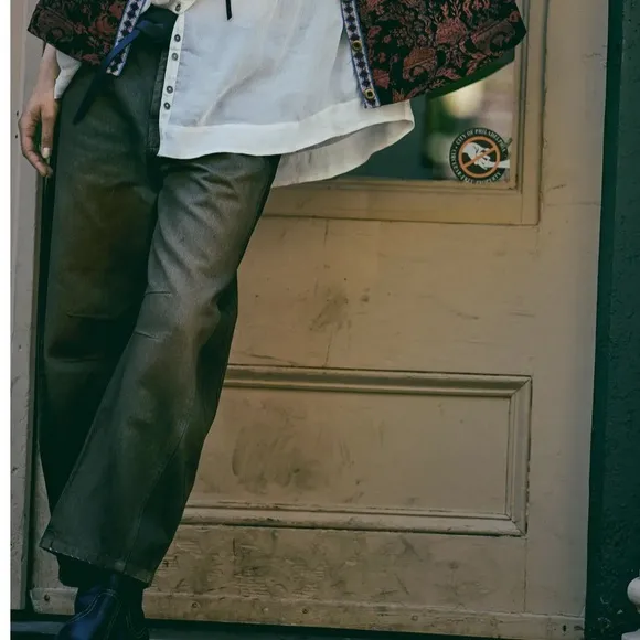 We The Free 25 Jeans Good Luck Coated High Waist Ankle Barrel in New Moon brown