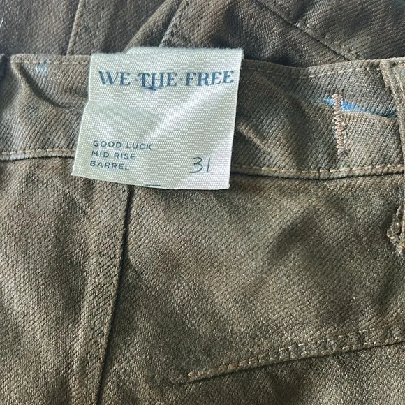 We The Free 31 Jeans Good Luck Coated High Waist Ankle Barrel in New Moon brown