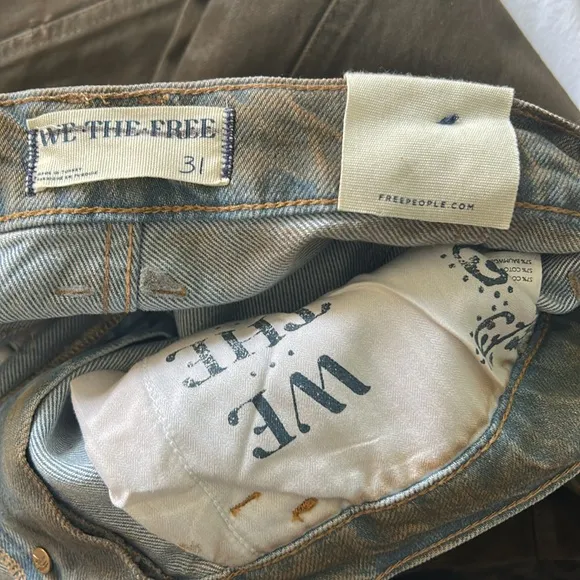 We The Free 31 Jeans Good Luck Coated High Waist Ankle Barrel in New Moon brown