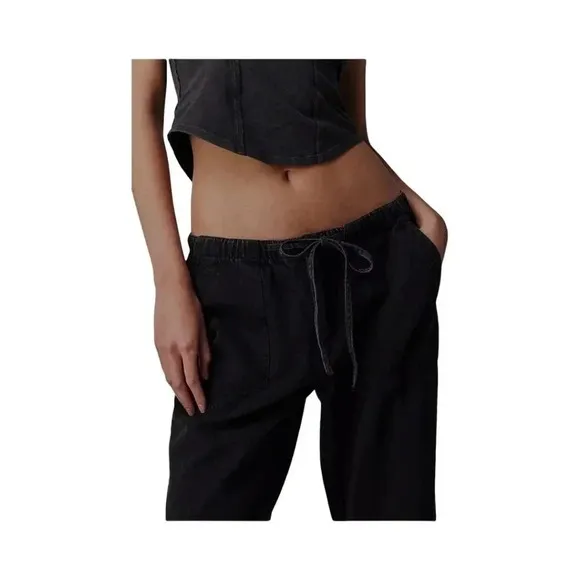 We the Free Black Womens Boho-chic Low-rise Jeans Size XL