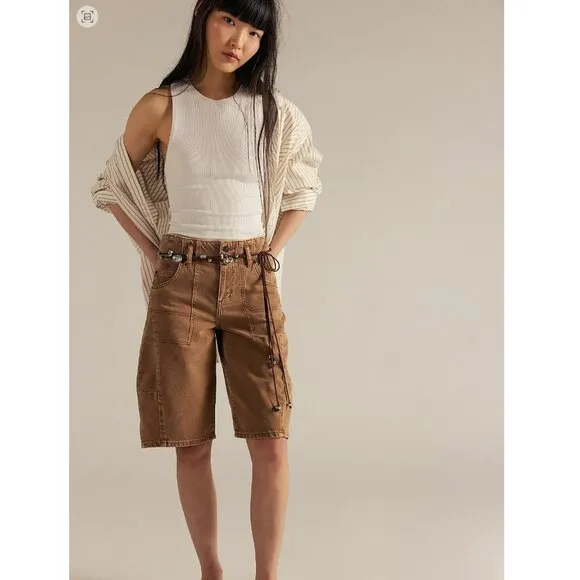 We The Free Extreme Measures Barrel Shorts Brown NWOT