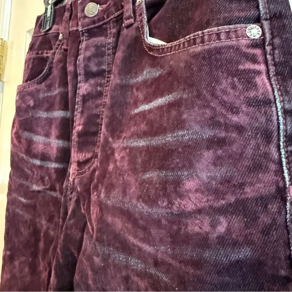 We The Free First Class Relaxed Flock Jeans Wine Tasting Purple Size 26