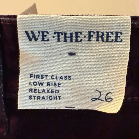 We The Free First Class Relaxed Flock Jeans Wine Tasting Purple Size 26