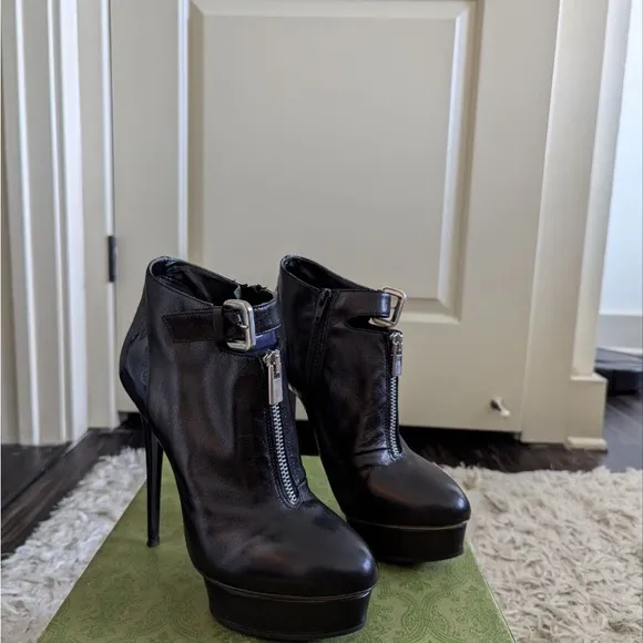 Wearing ones in perfect condition so sexy High heels-boots.
