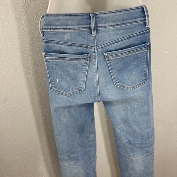 WHBM Light Wash Distressed Skimmer Jeans