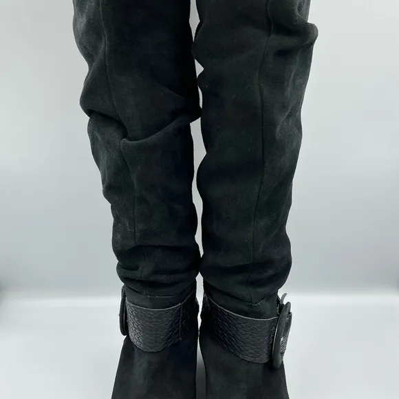 WHISTLES LONDON Leather Suede Knee High Boots