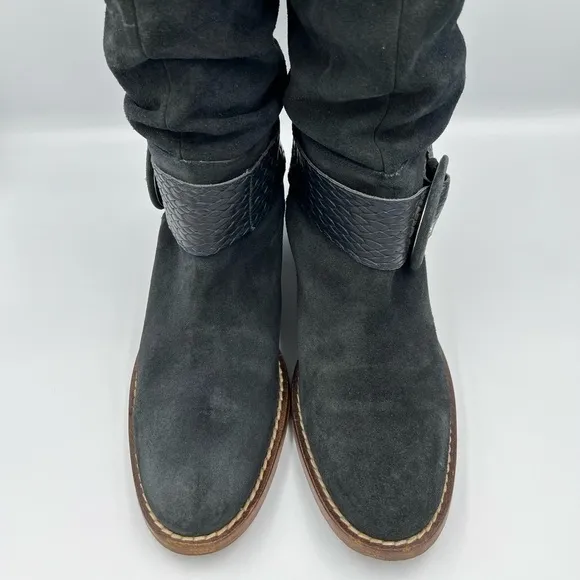 WHISTLES LONDON Leather Suede Knee High Boots