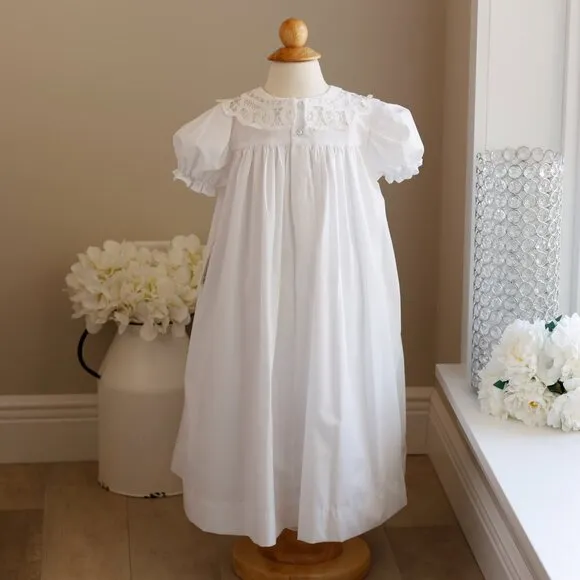 White Flower Girl Dress Boutique Battenberg Lace Collar Special Occasion NWT