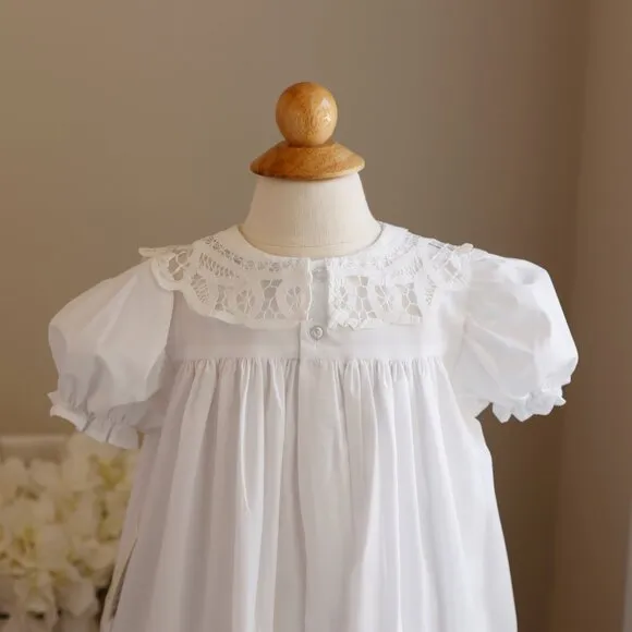 White Flower Girl Dress Boutique Battenberg Lace Collar Special Occasion NWT