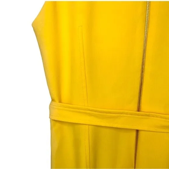 White House Black Market Belted Fit and Flare Butter Yellow Dress - Size 10