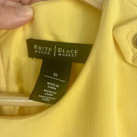 White House Black Market Belted Fit and Flare Butter Yellow Dress - Size 10