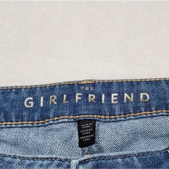 WHITE House Black Market Distructed Chain Girlfriend Jeans 8
