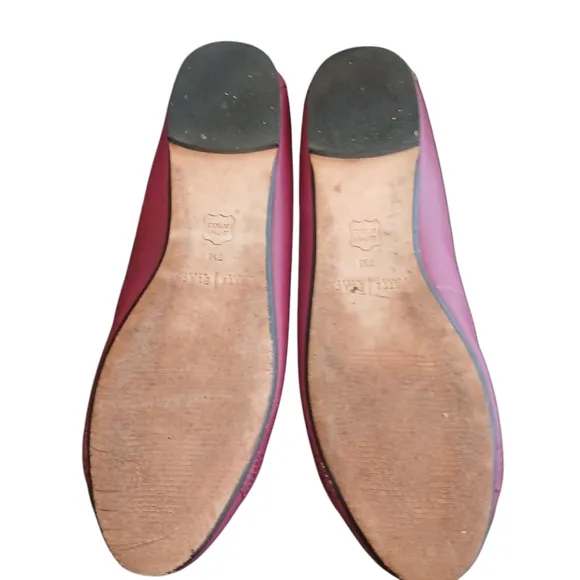 White House Black Market Lidia Pink Flats Fuscia Leather Flats Size 7