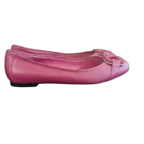 White House Black Market Lidia Pink Flats Fuscia Leather Flats Size 7