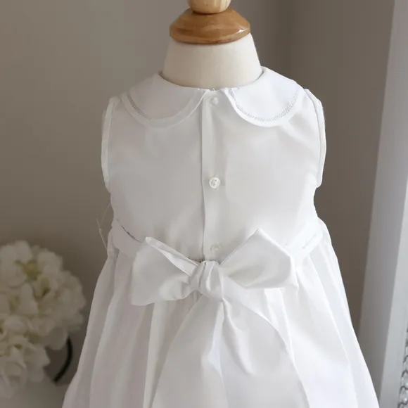 White Smocked Dress SPECIAL FIND Pink Embroidery Feltman Brothers Sleeveless 2T