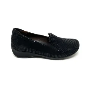Wolky Perls Black Dessin Suede Comfort Loafers