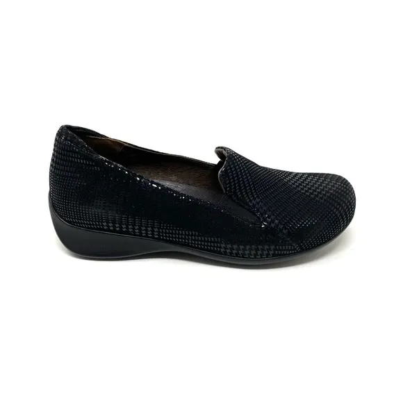 Wolky Perls Black Dessin Suede Comfort Loafers