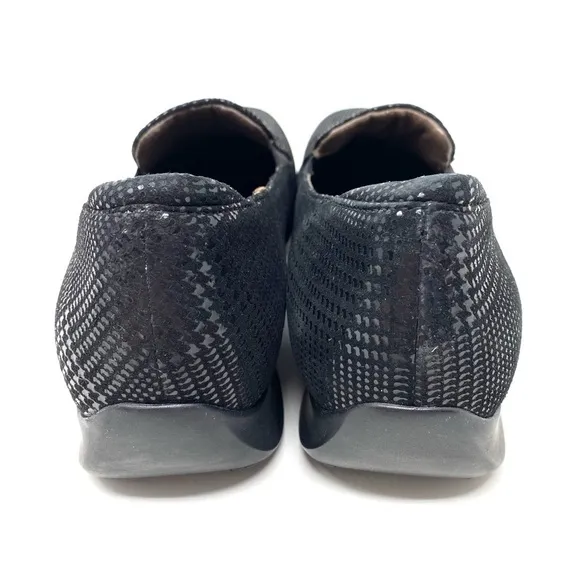 Wolky Perls Black Dessin Suede Comfort Loafers