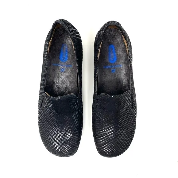 Wolky Perls Black Dessin Suede Comfort Loafers
