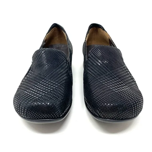 Wolky Perls Black Dessin Suede Comfort Loafers