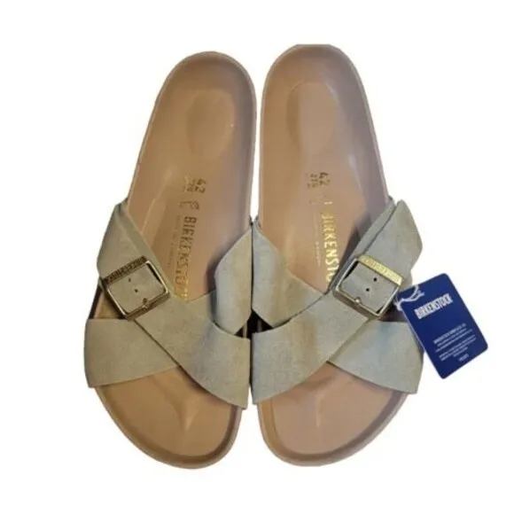Women Birkenstock Siena Criss Cross Strap Leather Sandals NEW