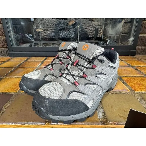 Women’s 6.5 Merrell MOAB 2 Mid Brown Grey Black Athletic Trail Sneakers MK261205