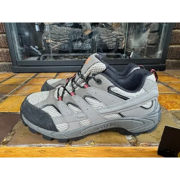 Women’s 6.5 Merrell MOAB 2 Mid Brown Grey Black Athletic Trail Sneakers MK261205