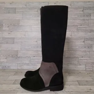 Women's Corral Western Black Suede Leather Knee High Riding Cowboy Boots Size 6