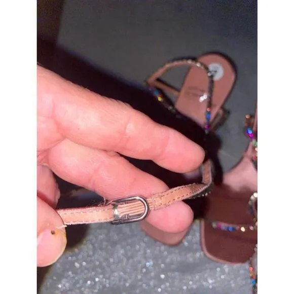 Women's Jeffrey Campbell Pink Rhinestone Sandals Size 7