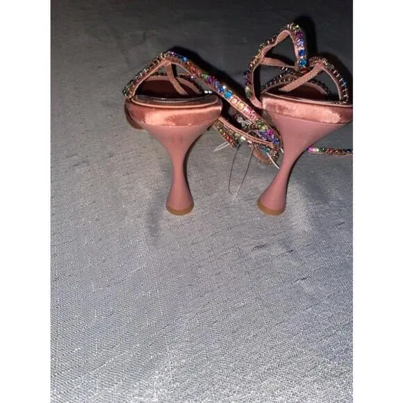 Women's Jeffrey Campbell Pink Rhinestone Sandals Size 7