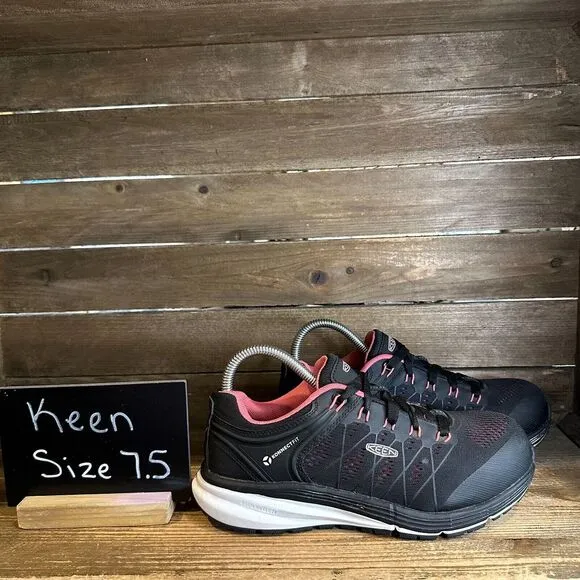 Womens Keen Utility Vista Energy Black Steel Toe Work Sneakers Shoes Size‎ 7.5 M