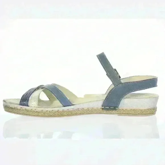 Womens Lasocki Blue Gray flat sandals