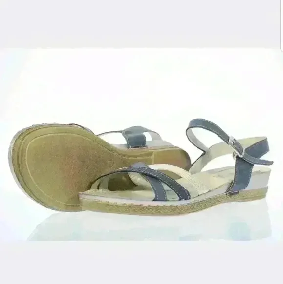 Womens Lasocki Blue Gray flat sandals