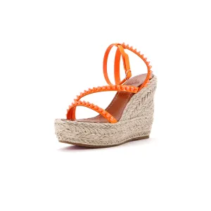 Women's Mafaldina Zeppa Espadrille Platform Sandals Spiked Patent 120